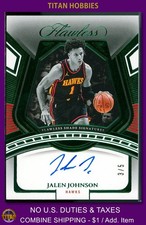 2023-24 Panini Flawless SHADE Emerald GREEN Autograph #JJ Jalen Johnson AUTO /5