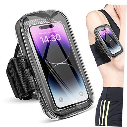Phone Holder for Running, Armband for iPhone 16 15 14 13 Pro Max 12 11 Clear - 第 1/7 張圖片