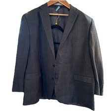 Lauren Ralph Lauren Houndstooth Gray Blazer Sport Coat 54L - 2 Button