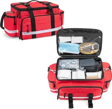 Damero Medical Supplies Bag, Emergency Responder Trauma Bag Red 