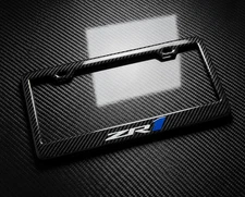 PREMIUM Carbon Fiber ZR1 C8 C7 C6 Corvette License Plate Frame Blue Devil Theme