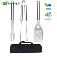 Grillbesteck-Set Edelstahl 3-Teilig Mit Tragetasche BBQ Grillwerkzeug
