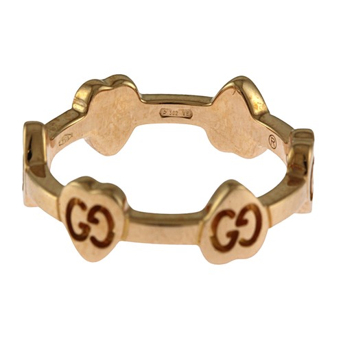 GUCCI Ring US 4 EU47 K18 Pink Gold Heart Icon used - Picture 6 of 7