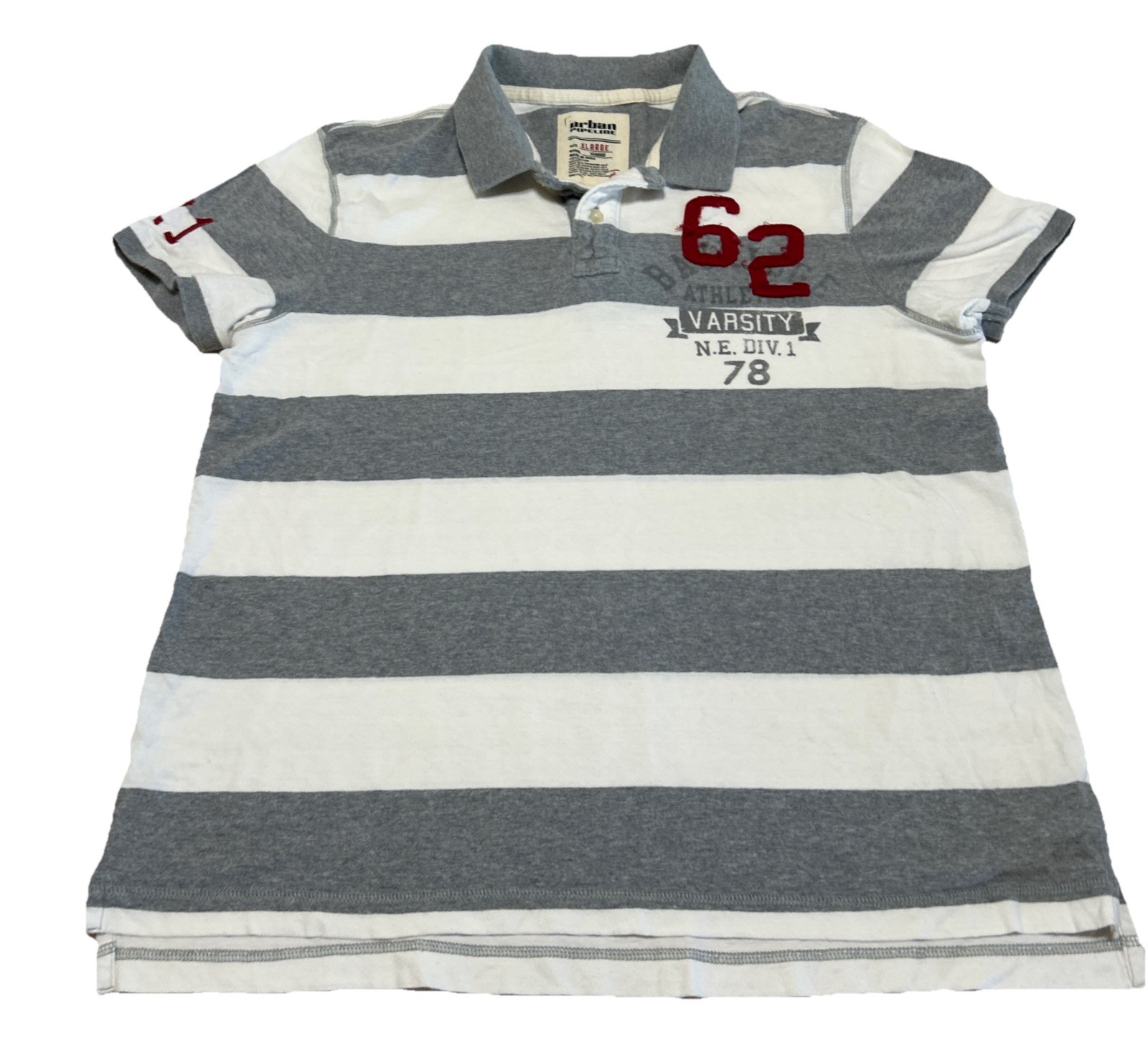 Urban Pipeline Vintage Casual Polo Shirt Striped Preppy 90s Y2k Size Men