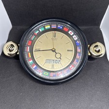VINTAGE DESK WORLD TIME DUAL TIME  ANALOG DIGITAL ALARM QUARTZ CLOCK "SEIKO"