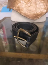 Vintage Black 44" Justin Top Grain Cowhide Belt Made In The USA