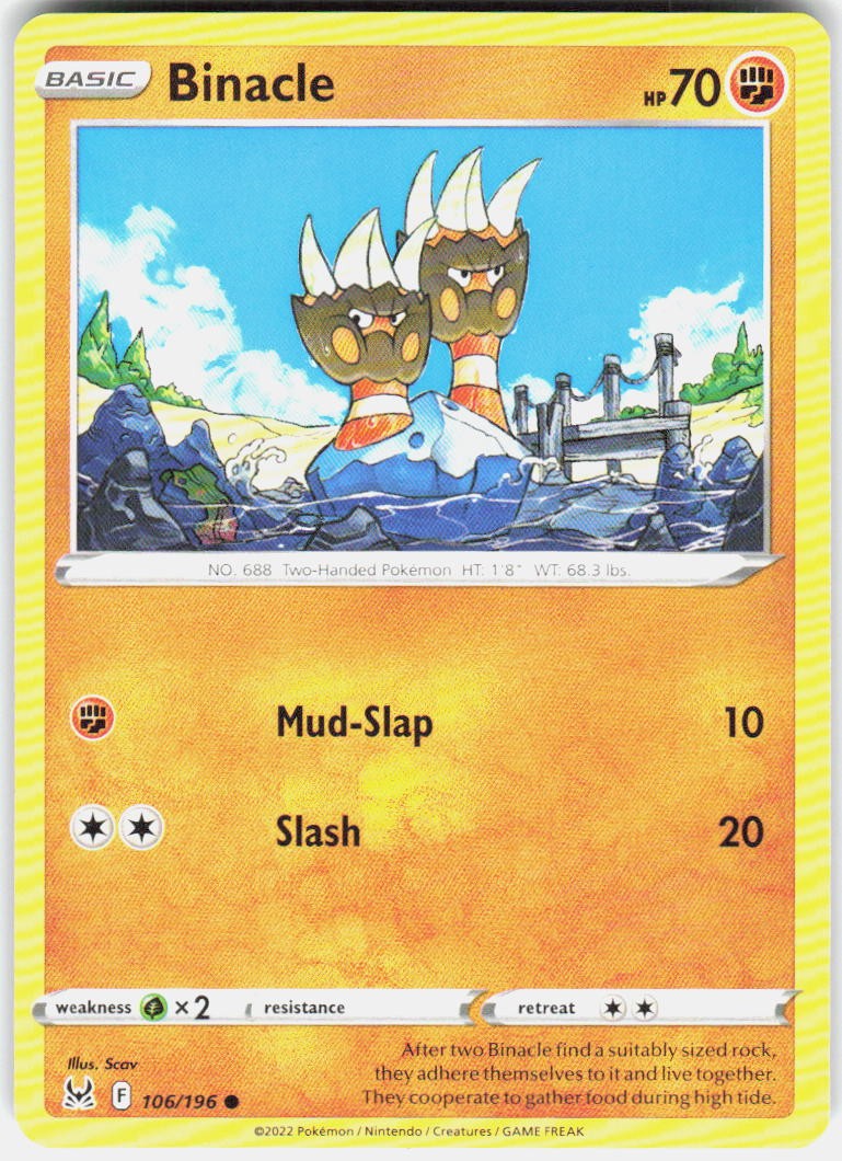 Binacle 106/196 SWSH11: Lost Origin Pokemon