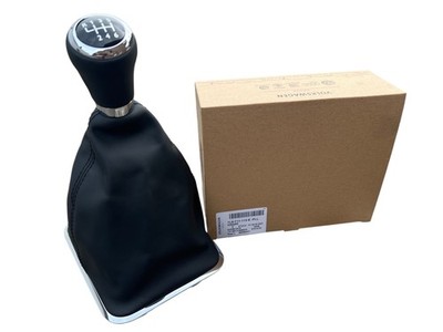 Original VW 6-Gang Schaltknauf Leder Touareg 1 7L Knopf Hebel Schaltsack schwarz