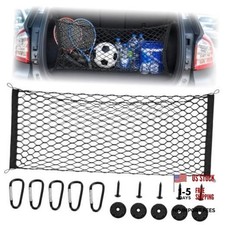 Stretchable Elastic Trunk Cargo Net with 4 Heavy-Duty Hooks, Adjustable Car XL