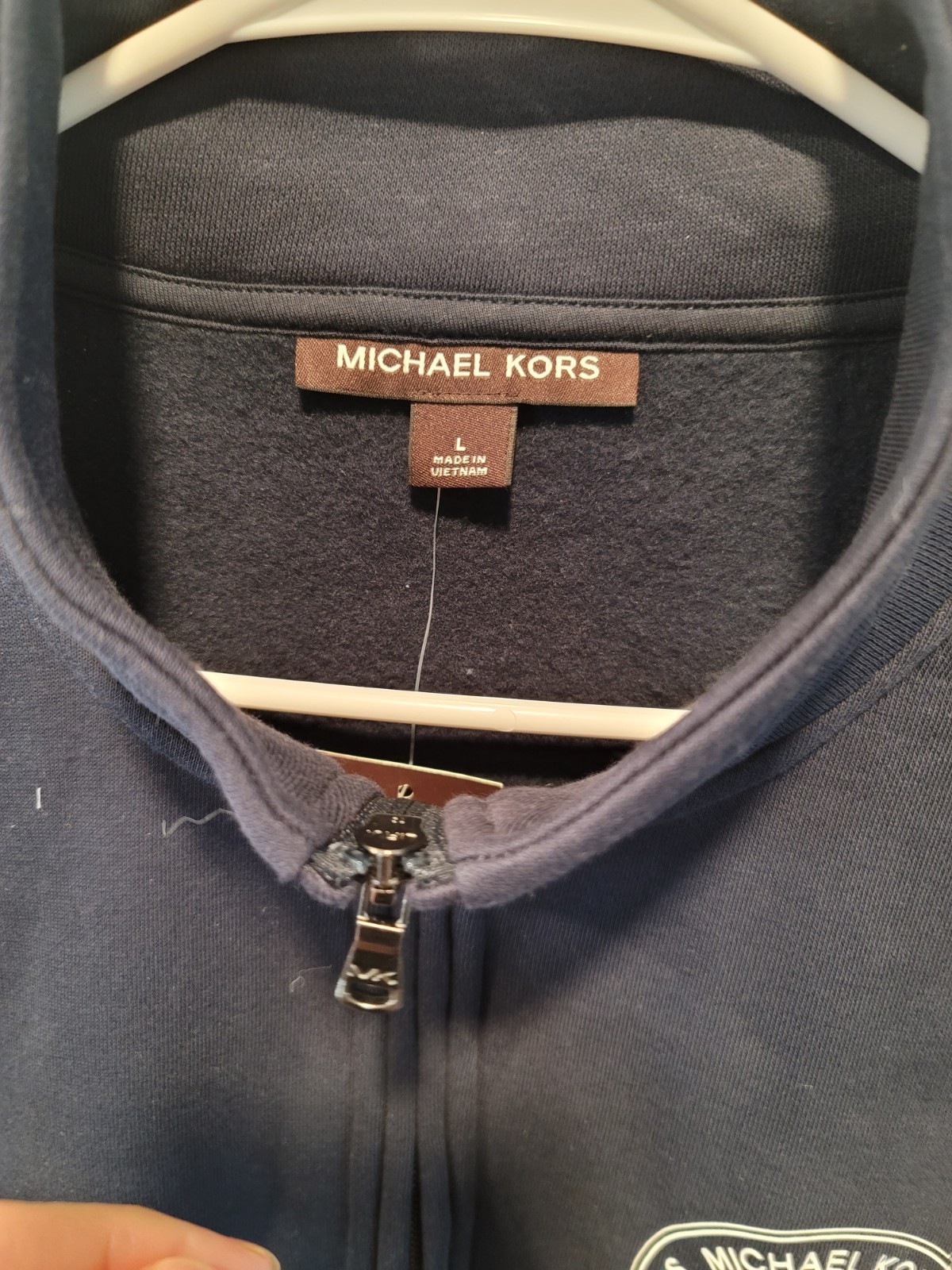 Michael Kors Men's Logo 1/4 Zip Mock Neck Knit Sweatshirt Midnight Size L thumbnail 6