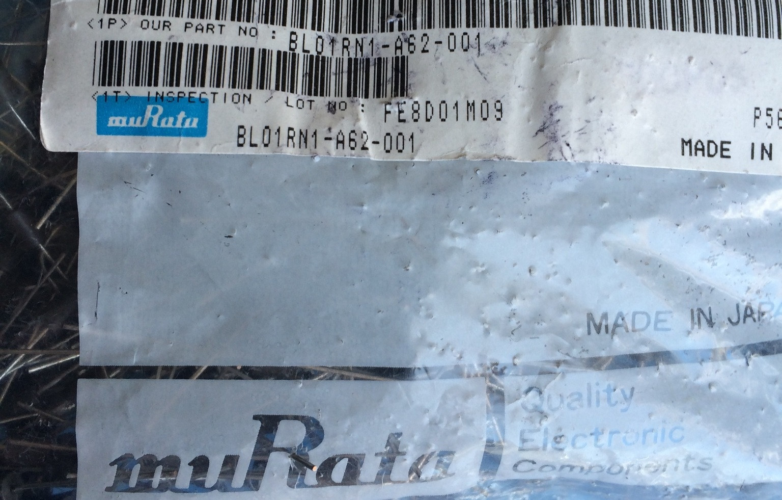 10x BL01RN1A62001 MURATA INDUCTOR FERRITE BEAD EMI SUPPRESSION FILTER