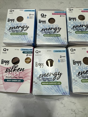 L'eggs Size Q+, NUDE Color, Silky Sheer Legs Control Top, Lot Of 8 Boxes Mixed - Picture 9 of 10