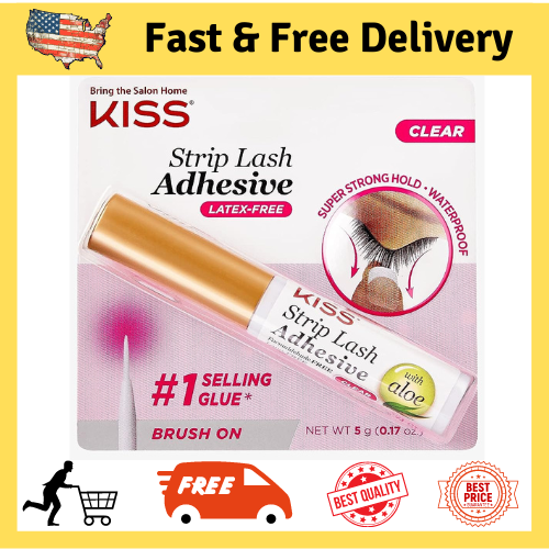 KISS Strip False Eyelash Glue Waterproof Eyelash Extension Adhesive,Clear, White eBay