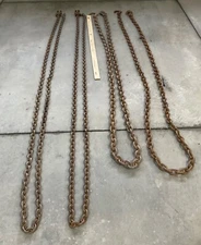 4 Towing Chains With Hooks 2(14ft.1/2") 2 (16ft.5/16") Good Cond. #506
