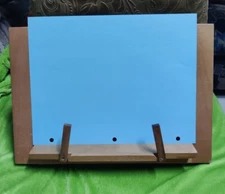 Exerz Wooden Cookbook Stand Adjustable Rdng. Book Recipe Holder Tray Foldable 