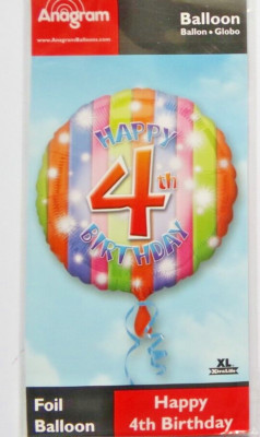 Anagramm Helium Folienballon 17'' Happy 4th Birthday