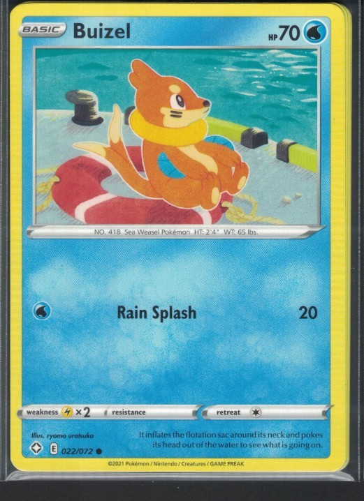 Pokemon Shining Fates Buizel 22/72 Common LP