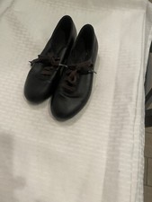 Capezio Tele Tone Tap Dance Shoes Black Leather Kid's Size 13 W