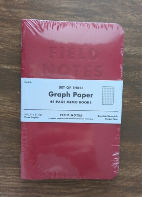 Field Notes 2012 Red Blooded Edition, Set of 3 Notebooks, New Sealed
