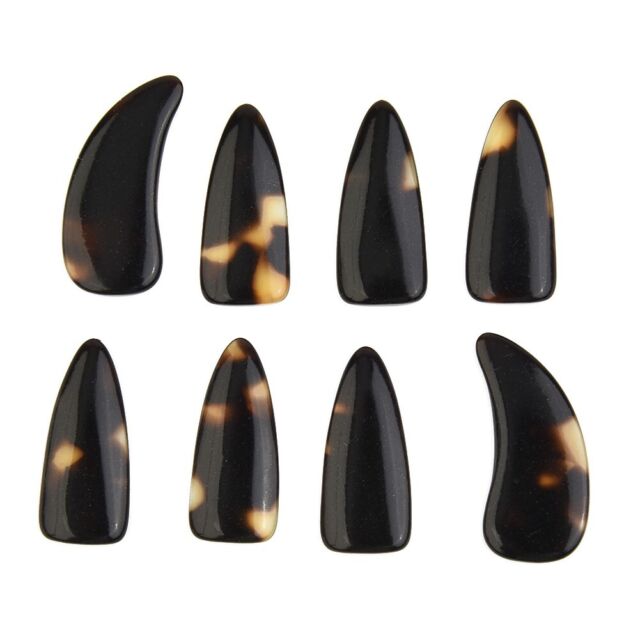 Guzheng Finger Picks with Arc and Groove - 8PCS Set of Celluloid Nails RY10428