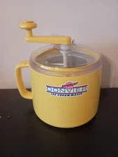 Vintage Donvier Premier Hand Powered Ice Cream Maker Yellow