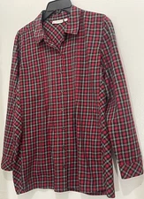 J. Jill Top Womens  uncommon threads plaid Shirt button up Size Medium Preowned