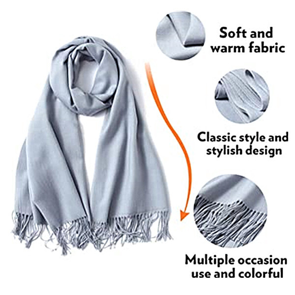 Solid Silky Pashmina Shawl Long 78