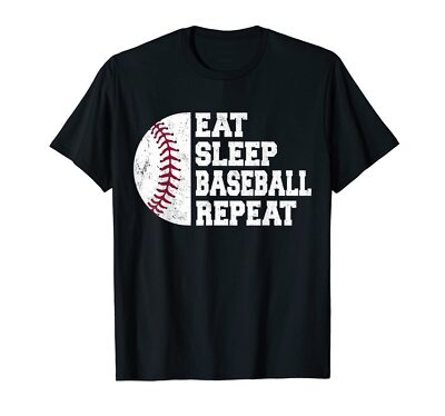 USA  Eat Sleep Baseball Repeat Baseball Player Funny Baseball T-Shirt