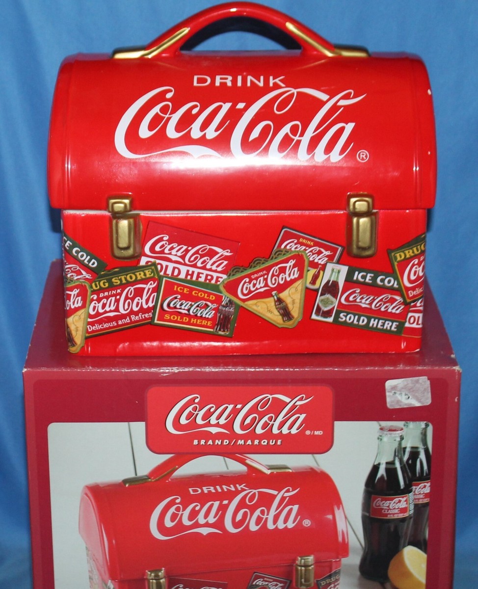 Coca Cola Lunch Box Ceramic Cookie Jar by Gibson 8.5