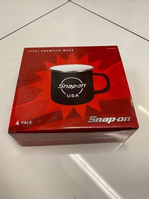 BRANDNEU SNAP ON 4 STÜCK STAHL EMAILLE BECHER SET - SSX22P2UK