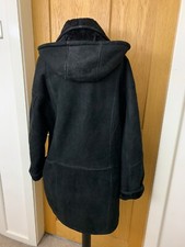Toast Real Sheepskin Shearling Knee Hood Coat Jacket Oversize Toscana Uk10 Us6