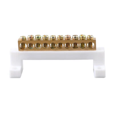 10 Löcher Kupfer Neutral Bar Ground Terminal Row Distribution Schrank Draht - Bild 1 von 4