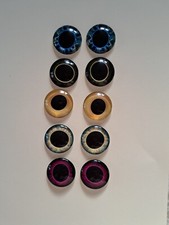 1 PAIR 30mm ACRYLIC FLAT STICKY BACKED EYES FOR CRAFTING PK J