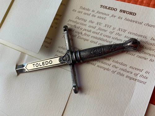 3X 6" Toledo Spain Miniature Swords Decorative Letter Openers Charlemagne MiS - Picture 3 of 5