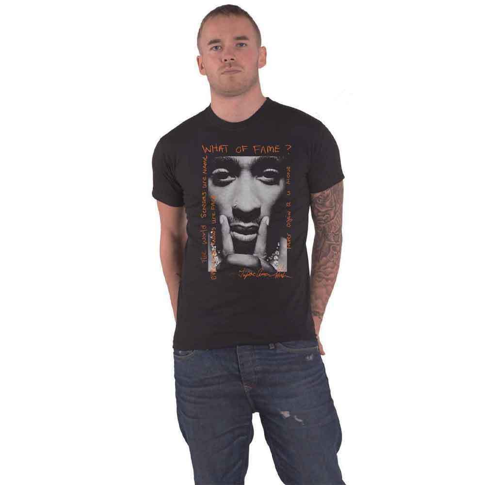 Official 2Pac Tupac What Of Fame Logo Men’s Black T-Shirt