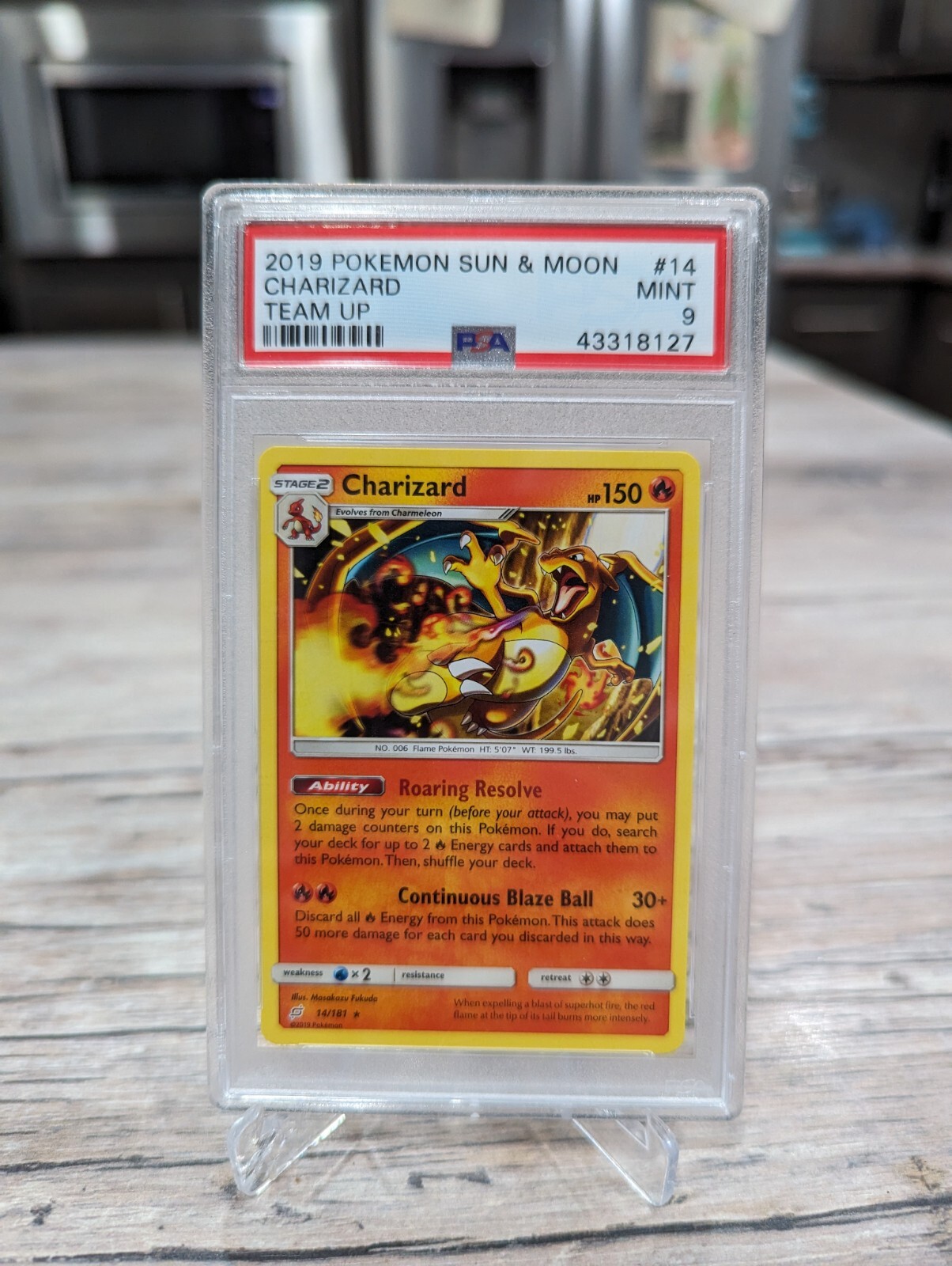 2019 Pokémon Sun And Moon: Team Up Charizard Non Holo #14 PSA 9