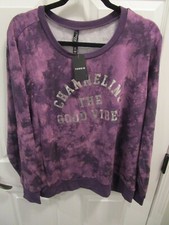 TORRID SLEEP DREAM FLEECE TIE DYE PURPLE SWEATSHIRT SIZE 2 2X/ 18-20 NEW
