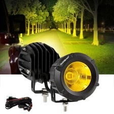 Auxbeam 3.5 Round Led Driving Lights Fog Ditch Pods Off Road Pickup Wiring Kit