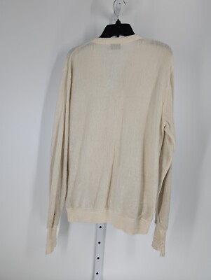 Lacoste Izod Vintage 70s 80s Pale Yellow Crocodile Cardigan XL 