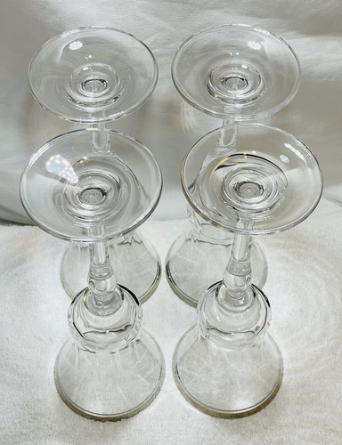 (4) MIKASA JAMESTOWN Wine Water Goblets Optic Platinum Trim Crystal Stemware - Picture 6 of 6