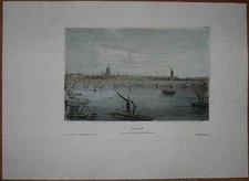 1834 Meyer print VIEW OF LONDON FROM WATERLOO BRIDGE (#27)