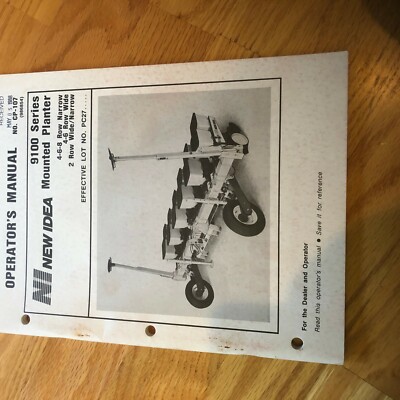 NEW IDEA 9100 PLANTER  OPERATOR MAINTENANCE MANUAL