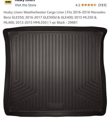 Husky Liners Weatherbeater Cargo Liner | Fits 2016-2018 Mercedes-Benz GLE350 - Picture 2 of 4