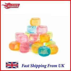 18Pc Plastic Reusable Ice Cubes Pack Mix Coloured Cubes 