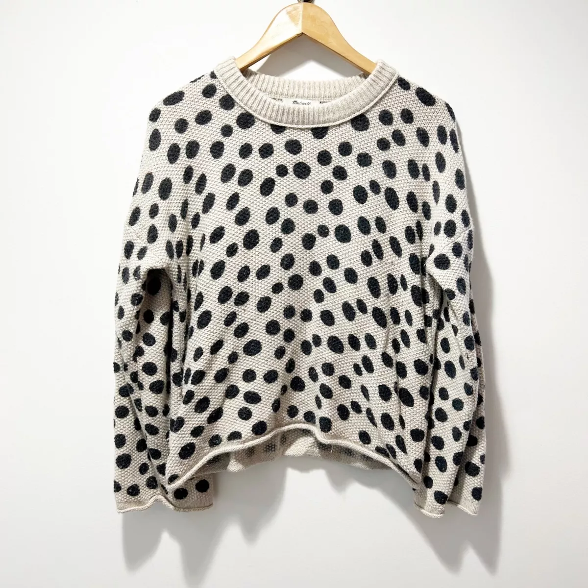 Madewell Women s Leopard Dot Pullover Sweater Size Small Merino