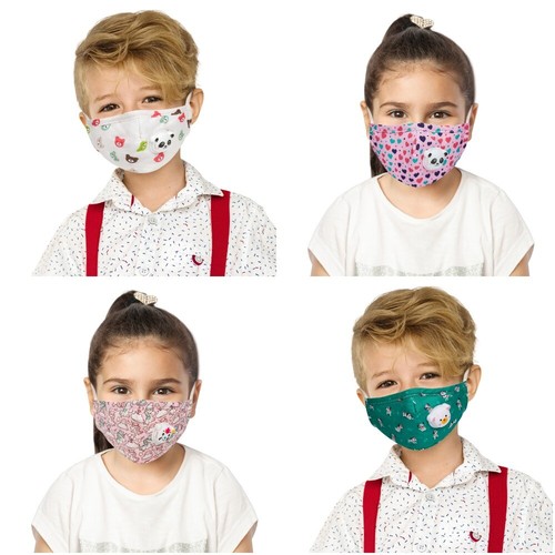 Comfortable Soft Kids Children's Face Mask Ear Loops Adjust Reusable Washable