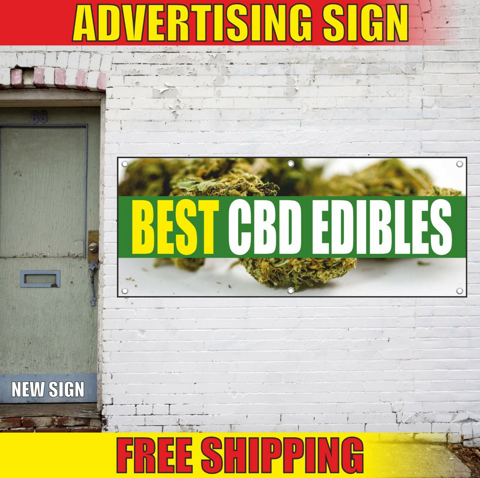 CBD EDIBLES Banner Advertising Vinyl Sign Flag gift flavour shop here open BEST CBD EDIBLES Banner Advertising Vinyl Sign Flag gift flavour shop here open BEST