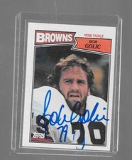 1987 Topps - BOB GOLIC - Hand Signed Autograph Card - BROWNS NOTRE DAME