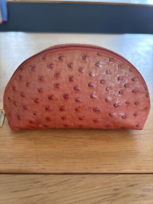 VIA LA MODA kleine Straußenleder Kosmetik / Geldbörse - Vintage 