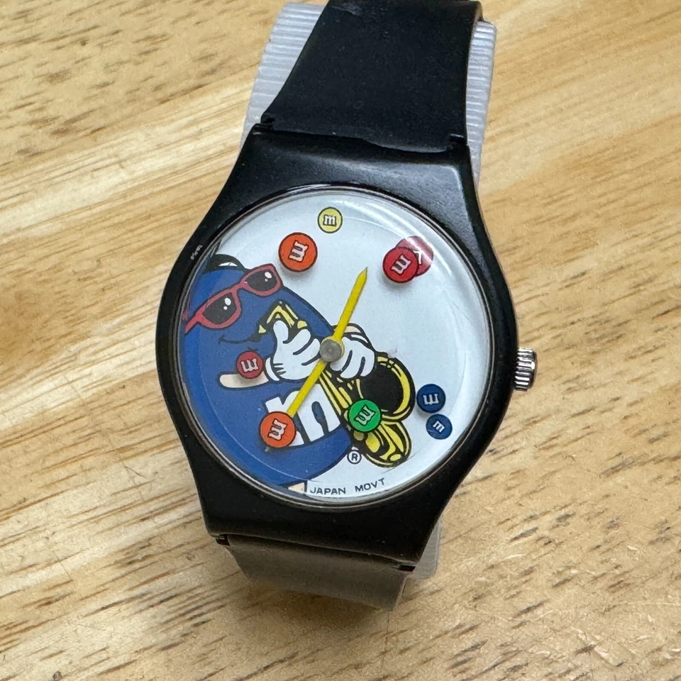 Reloj de Cuarzo M&M Unisex Plástico Negro Caramelos Móviles Japón Movt Batería Nueva Foto 2 de 4